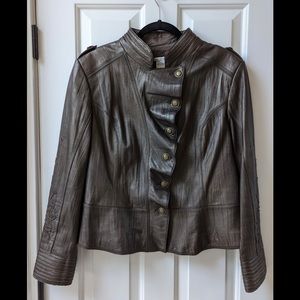 Peter Nygard Metallic Leather Jacket